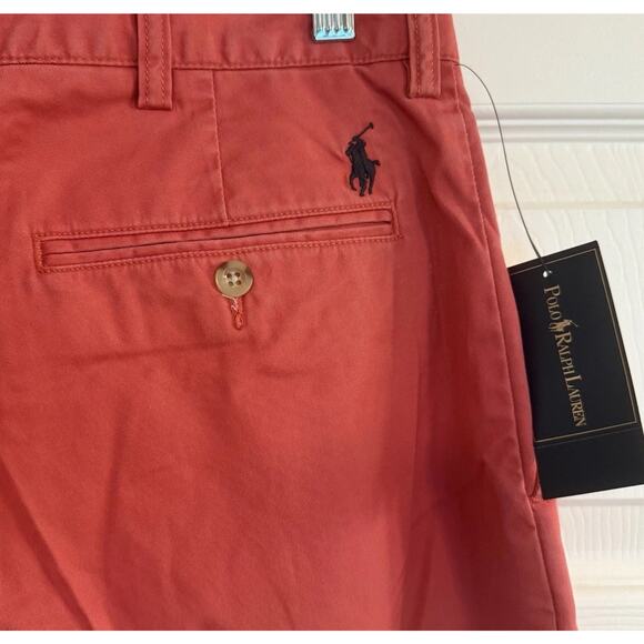 Ralph Lauren NWT Suffield Pants Mens 34x32 Brick Red 100% Cotton Business Golf - Picture 6 of 14